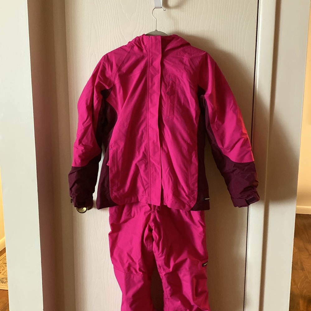 LANDS END Kids Squall Waterproof Iron Knee Bibs with matching winter coat